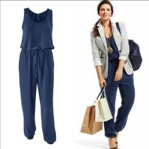CAbi French Navy Jumpsuit Style 303 Womens Size L Chic Minimalist Sleeveless